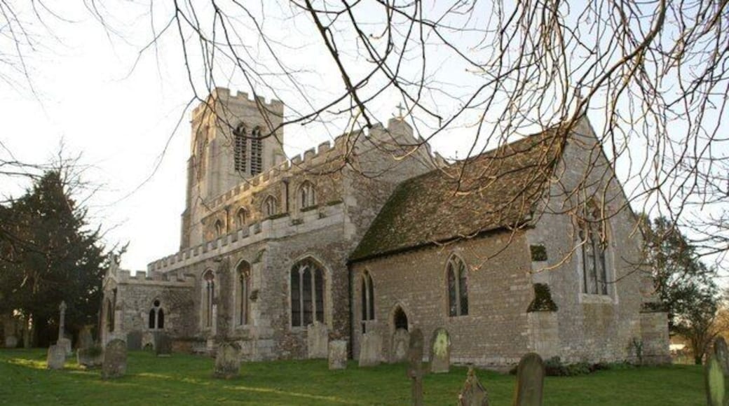 All Saints' parish church, Hamerton, Cambridgeshire (formerly Huntingdonshire), seen from the east on a February afternoon
