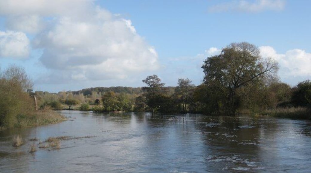 Longham area River Stour east of Longham Bridge on the A348 Ringwood Road, Dorset.