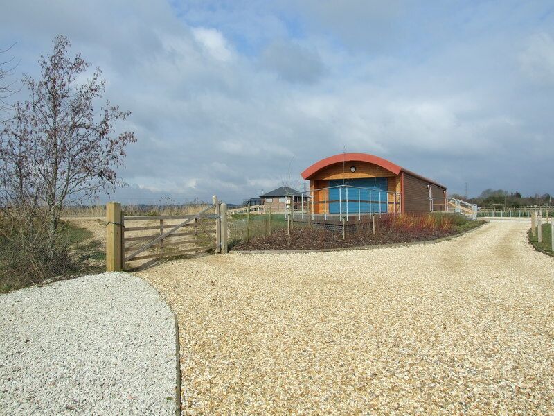 Study Centre, Longham Lakes This newly built study centre, includes facilities for fishermen. The building to the left is a pumping house.