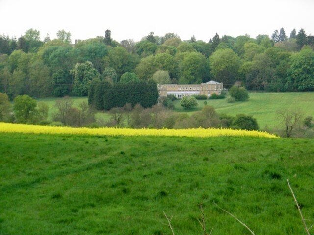 Across the valley towards Talbot Hall Looking over the valley of the River Glyme to Heythrop Park and The Wilderness.