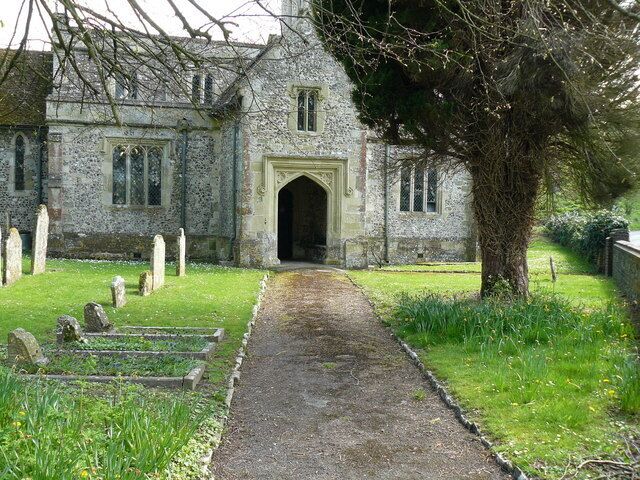 Idmiston - All Saints Church The porch of the church date back to the 14th century.