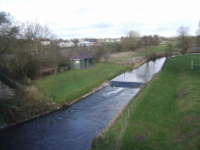 Gauging Station on the River Sow Upstream of the bridge at Great Bridgeford.