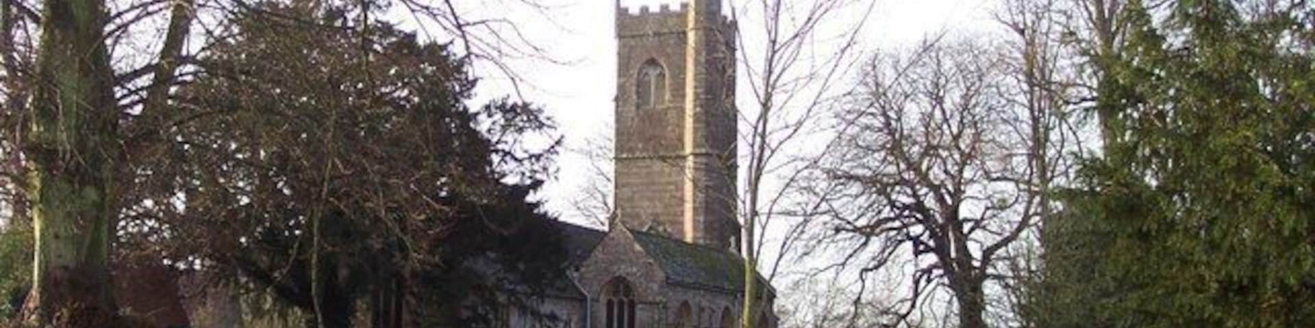 St Tewdric's parish church, Mathern, Monmouthshire, seen from the northeast