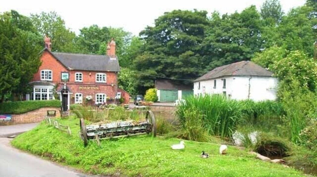The Boar Inn at Moddershall. Complete with village duck pond and agricultural artifacts