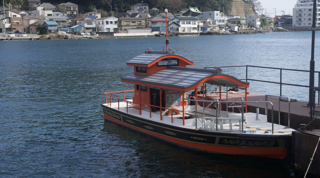 Ferryboat of Uraga, between Higashi-Uraga and Nishi-Uraga, in Miura Peninsula, Kanagawa Prefecture, Japan.