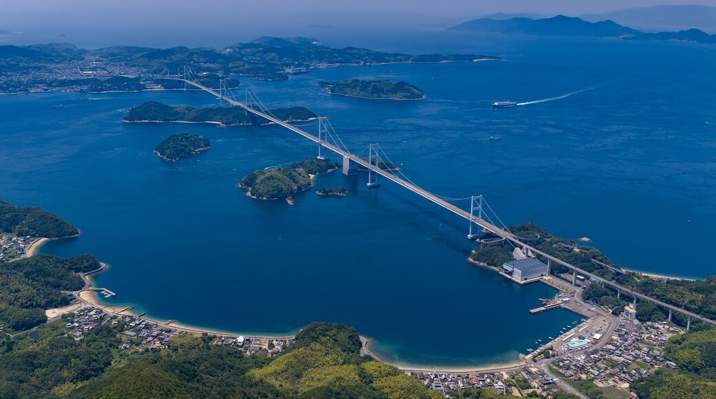 Aerial Panorama of the Kurushima Kaikyo Bridge on the Shimanami Kaido