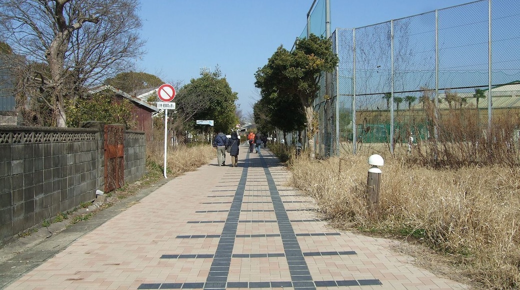 “Pop-po No Train Promenade”, the site of Nishitetsu Okawa Line, Jojima area, Kurume City, Fukuoka, Japan.