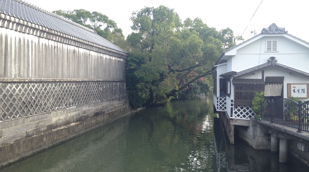 福岡県柳川市・沖ノ端橋より望む城南川と殿の倉