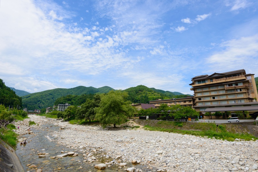 Hirugami hot spring in Achi village in Nagano, Japan