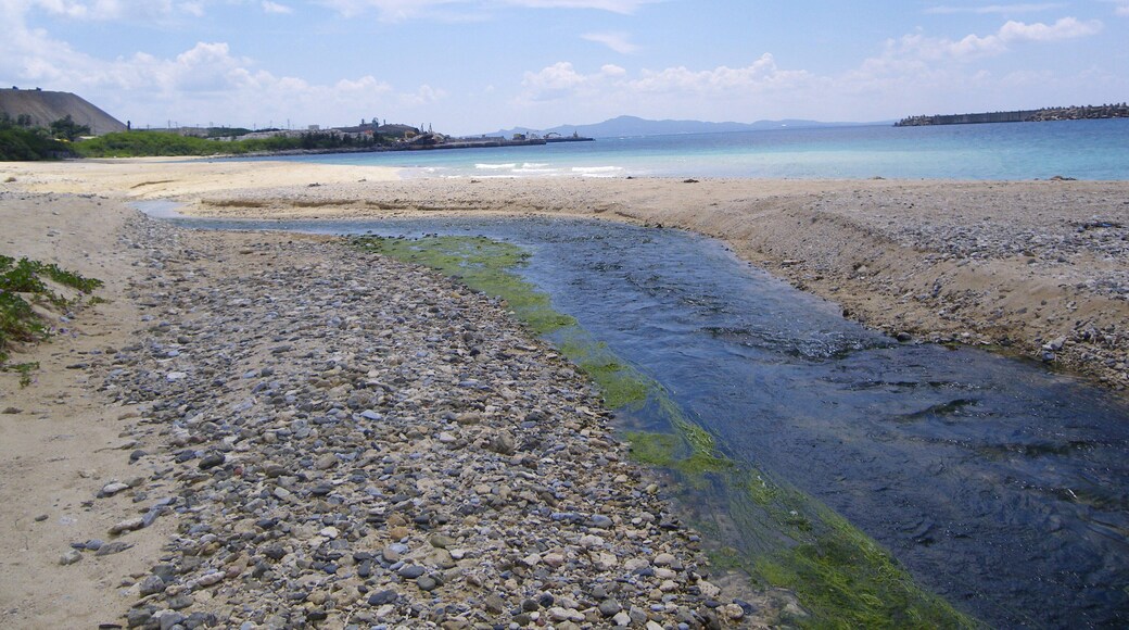 The mouth of Shiokawa river in Okinawa.