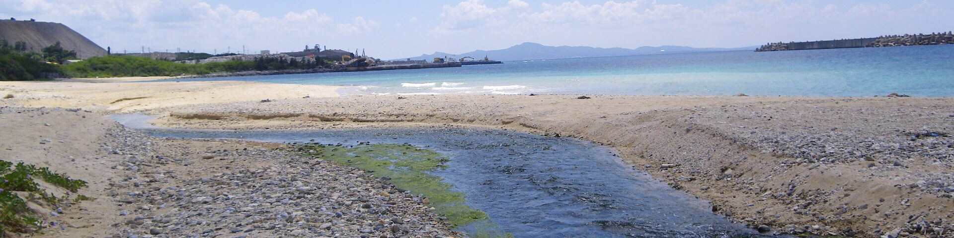 The mouth of Shiokawa river in Okinawa.