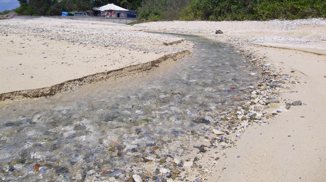 Shiokawa river across the beach in Okinawa