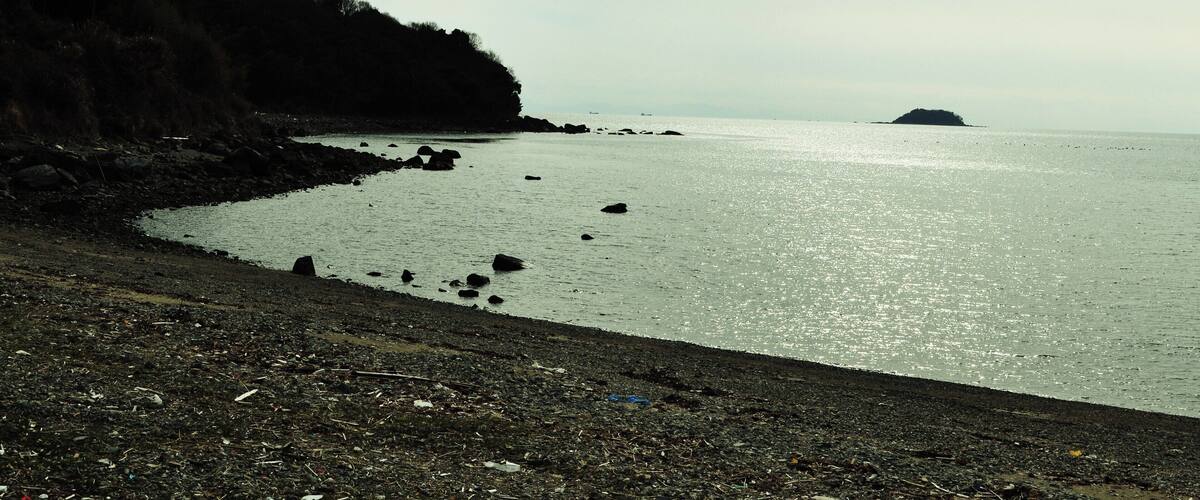 防府市田島から見た佐波島