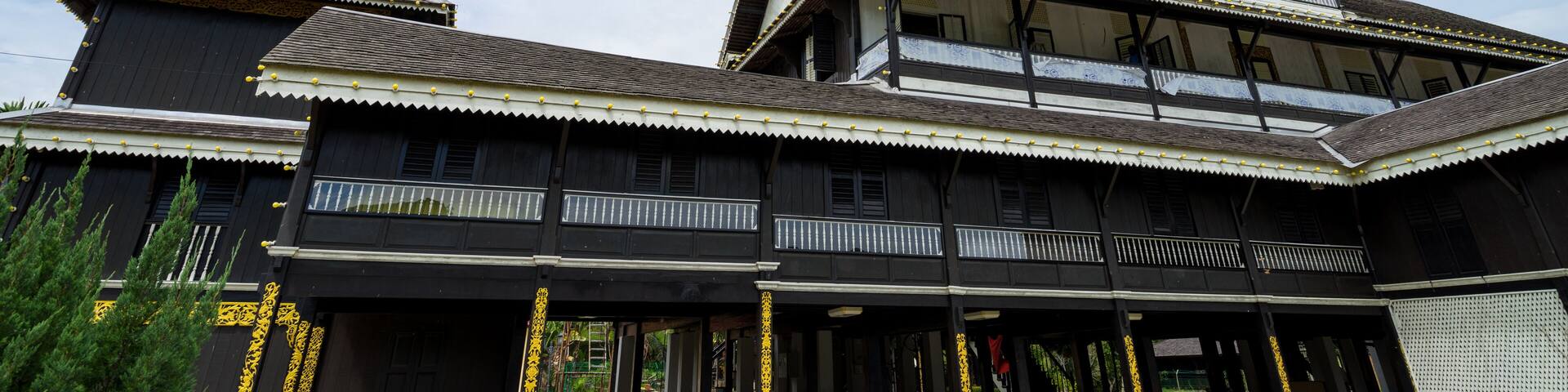 NEGERI SEMBILAN, MALAYSIA - CIRCA JANUARY 2015. Old wooden sultan palace Sri Menanti in Negeri Sembilan, Malaysia.