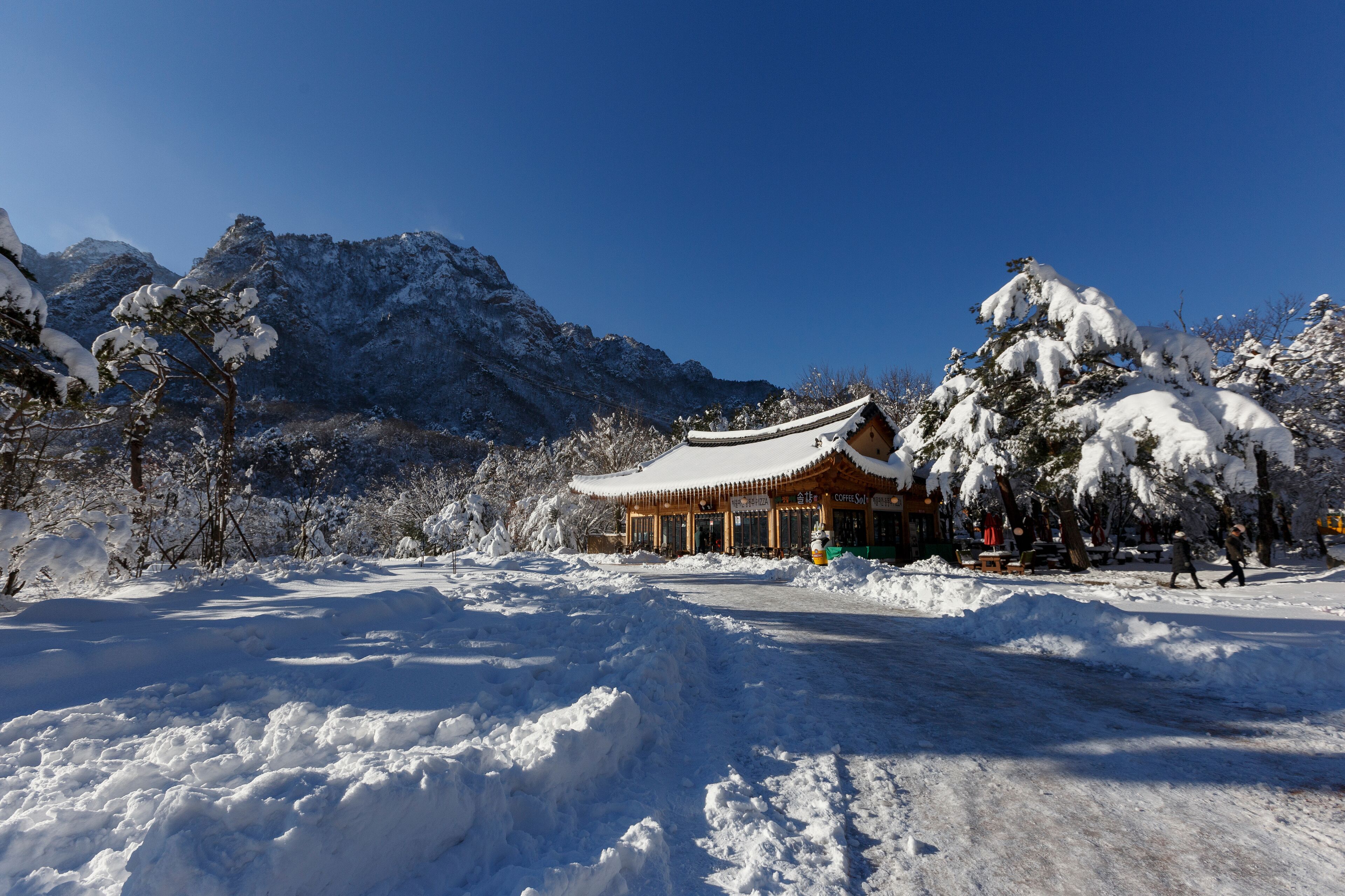 Buddhist temple in winter in South Korea without people, pacification and meditation. DECEMBER. 2015