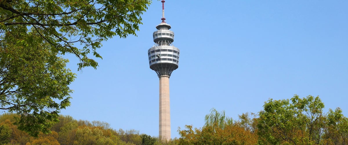 Daegu Tower at Duryu park is a landmark of Daegu city, South Korea.