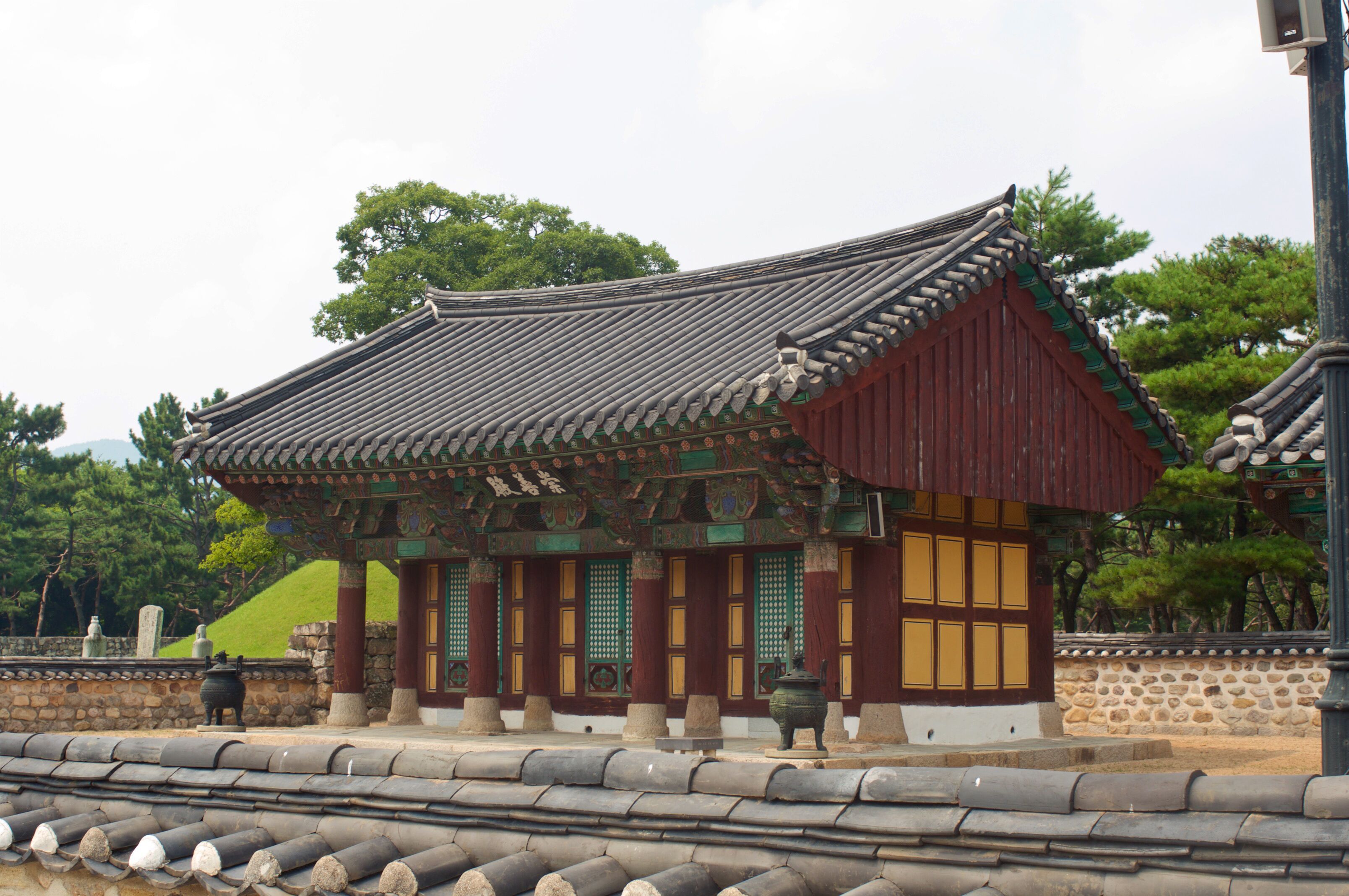 Royal tomb in Gimhae in summer