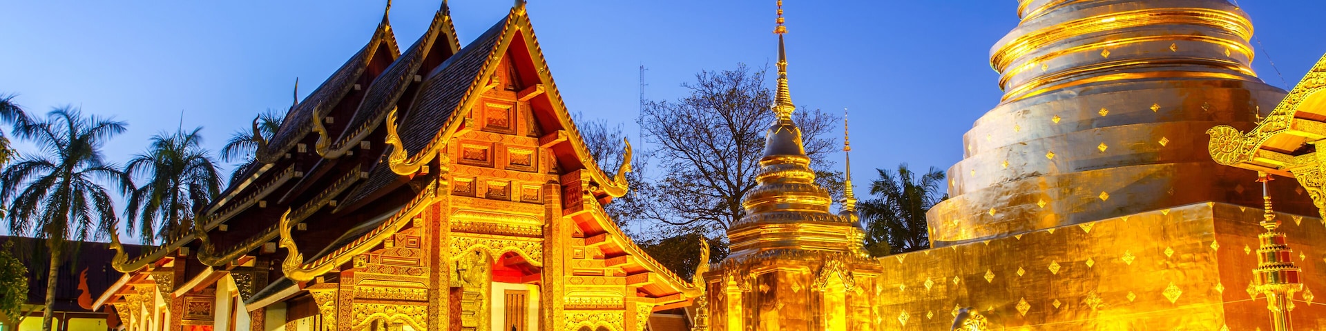 Thailand landmark, Wat Phra Singh is located in the western part of the old city center of Chiang Mai, Thailand