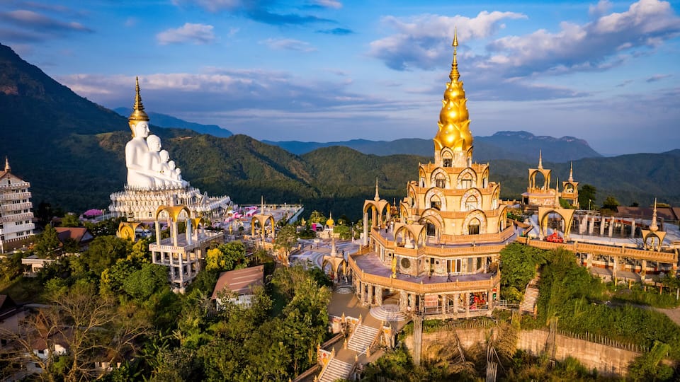 Aerial view of Wat Phra That Pha Sorn Kaew temple in Phetchabun, Thailand