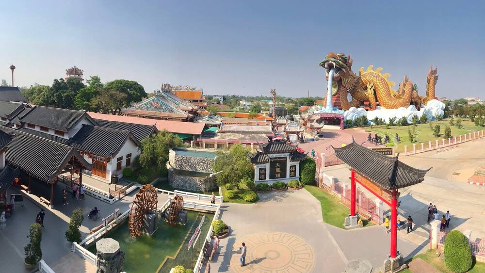 Suphan Buri Province city pillar shrine and Museum of The Descendants of The Dragon (Heaven Dragon Park) In Thailand