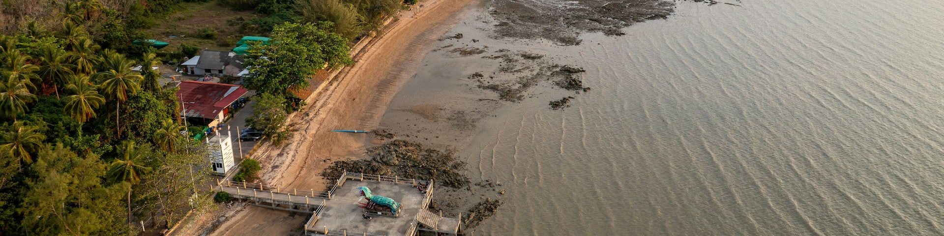 Aerial view of Had Sai Yao Village, Tanyong Po Cape, Satun, Thailand