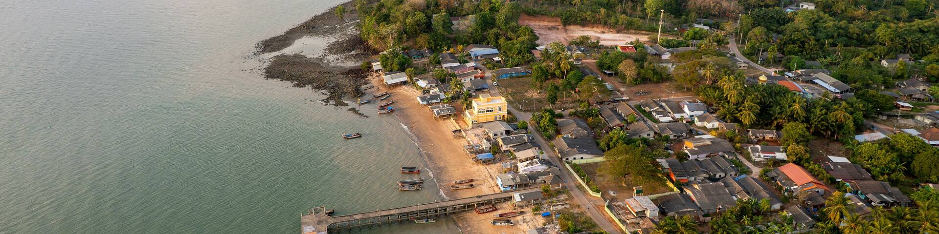 Aerial view of Had Sai Yao Village, Tanyong Po Cape, Satun, Thailand
