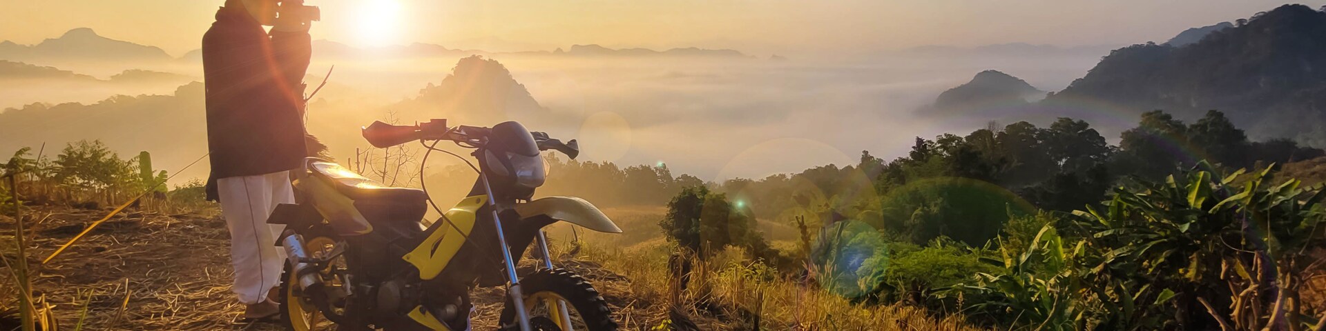 Taking photo of misty sea