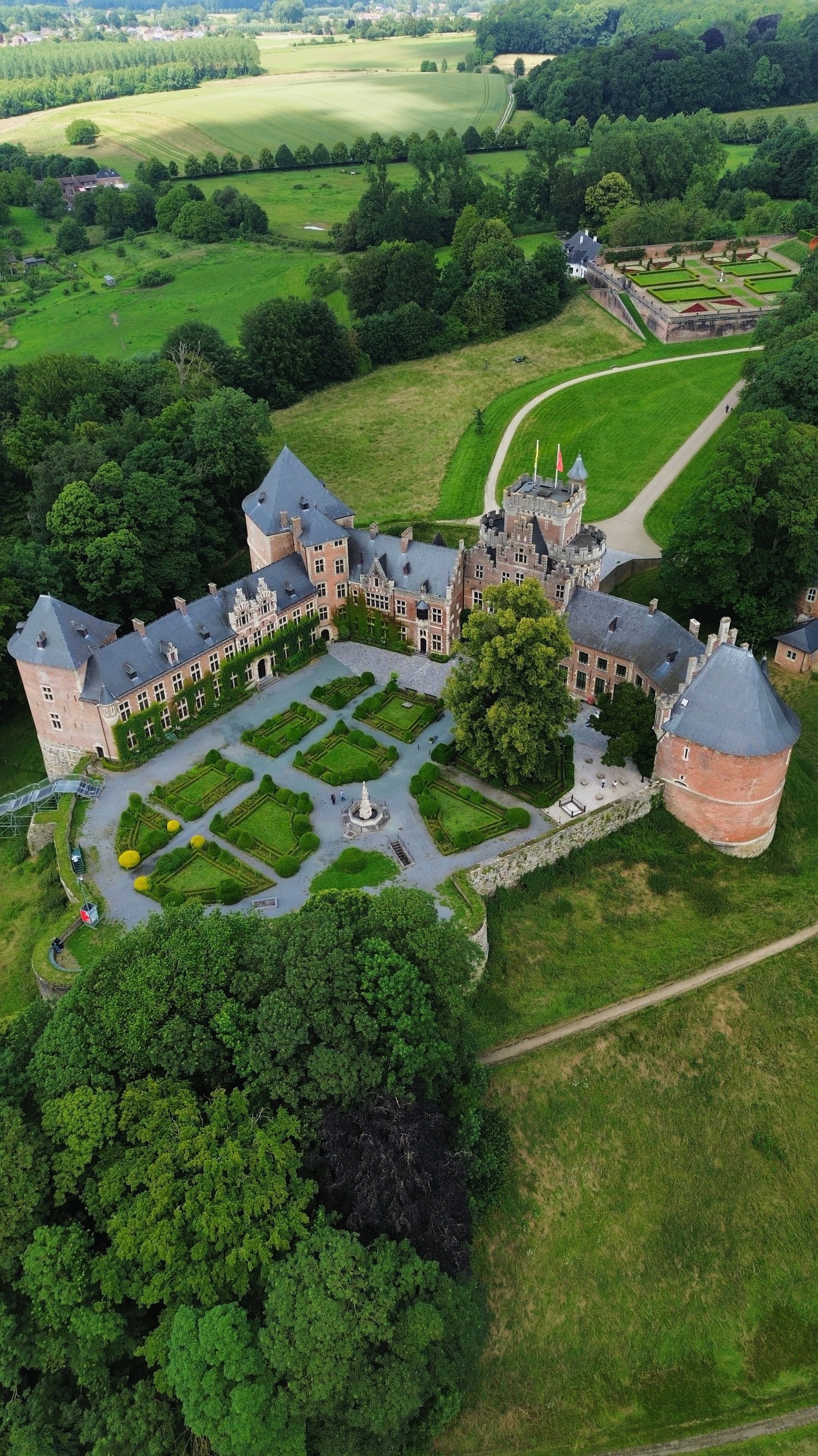 drone photo Beersel castle belgium europe