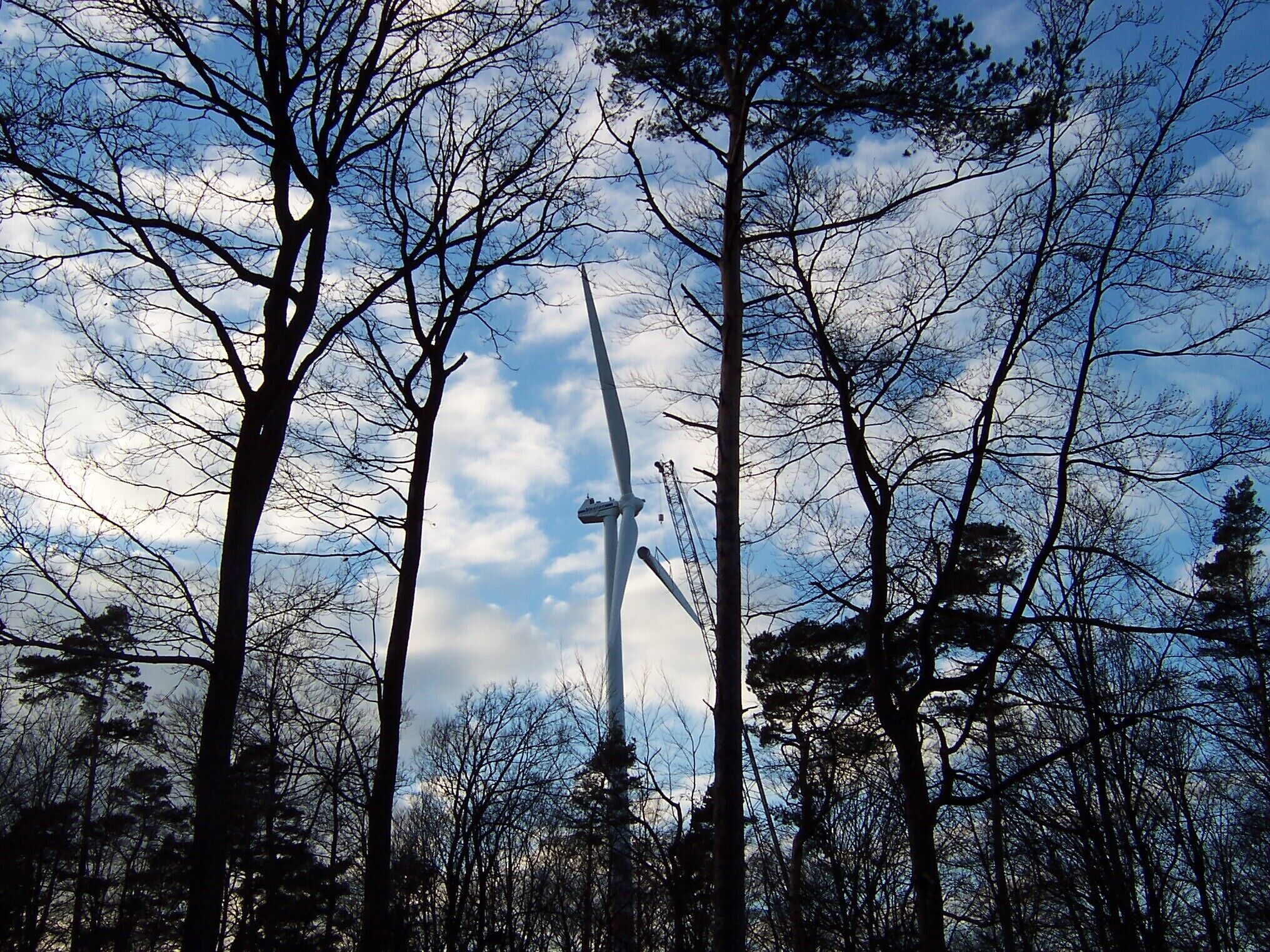 Bau eines Windrades, Windpark Hainhaus, Lützelbach