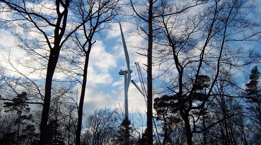 Bau eines Windrades, Windpark Hainhaus, LĂŒtzelbach