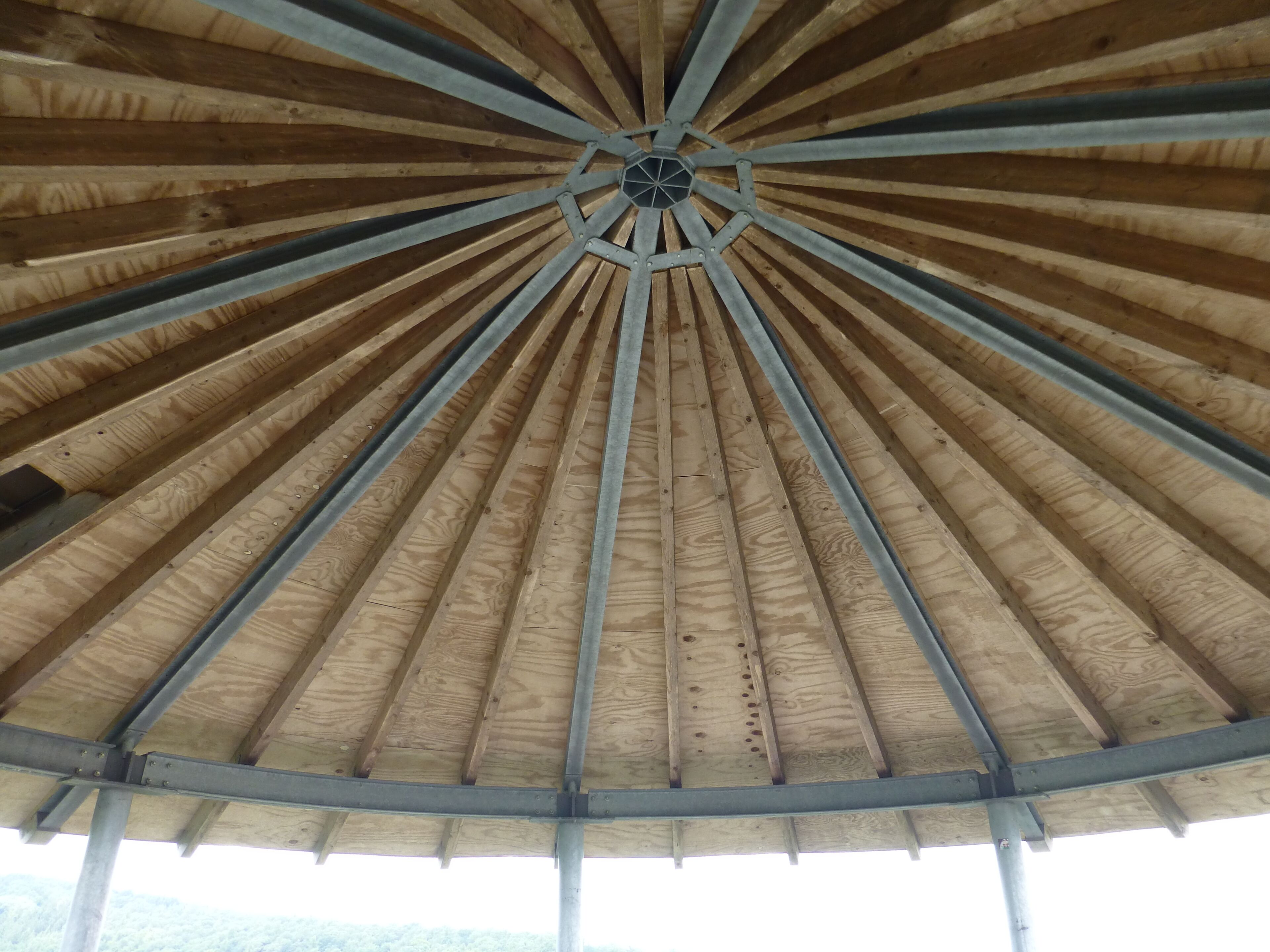 Burgruine Löwenstein; Dachkonstruktion des Bergfrieds