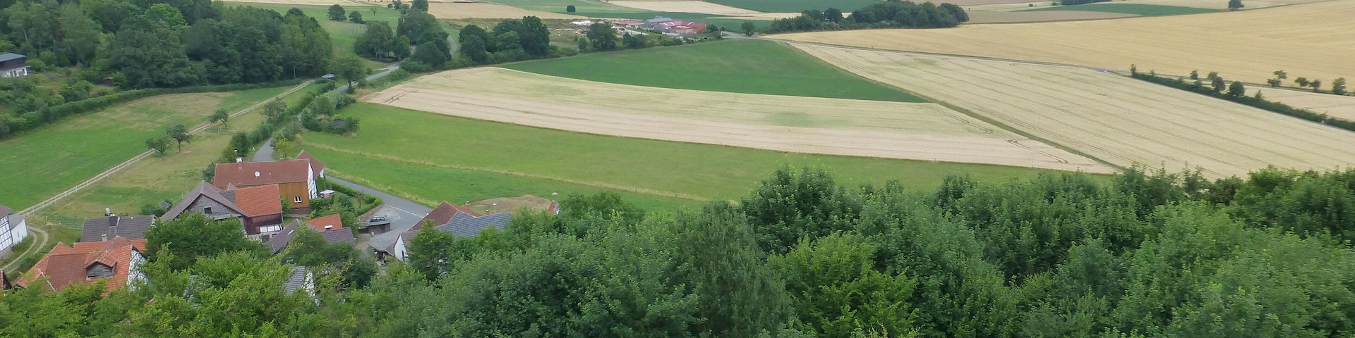 Burgruine Löwenstein; Blick vom Bergfried nach Nordosten in Richtung Bad Zwesten