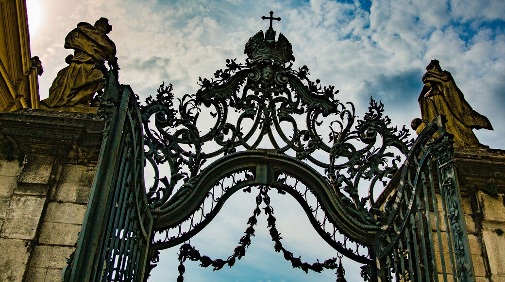 Rothenberg, Germany - 7/4/2013: Gate to the gardens at the Würzburg Residence (palace) with the Court Gardens and Residence Square, germany