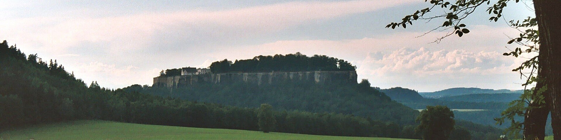 View from the village Weißig to the fortress Königstein