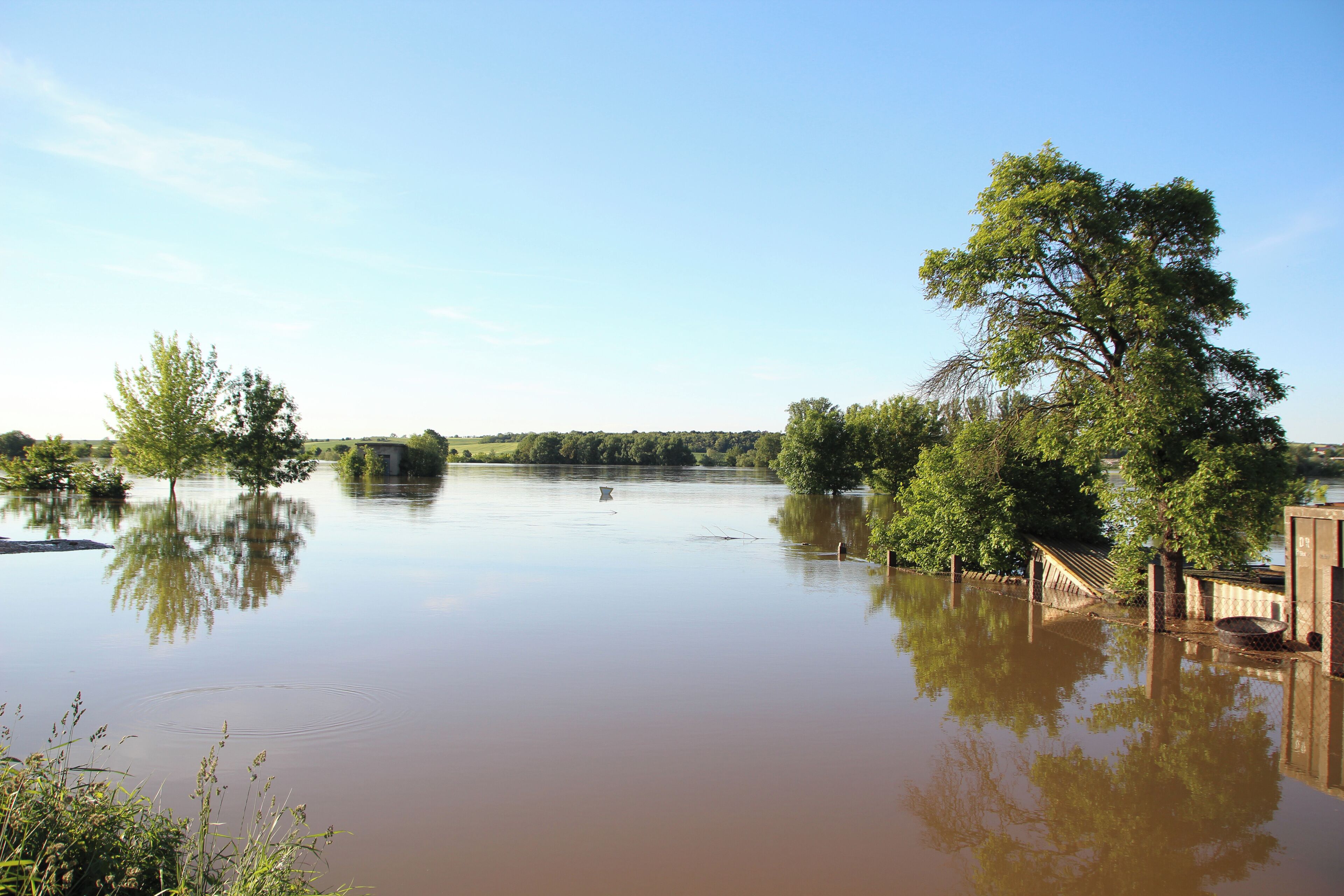 Das Hochwasser der Saale im Jahr 2013.