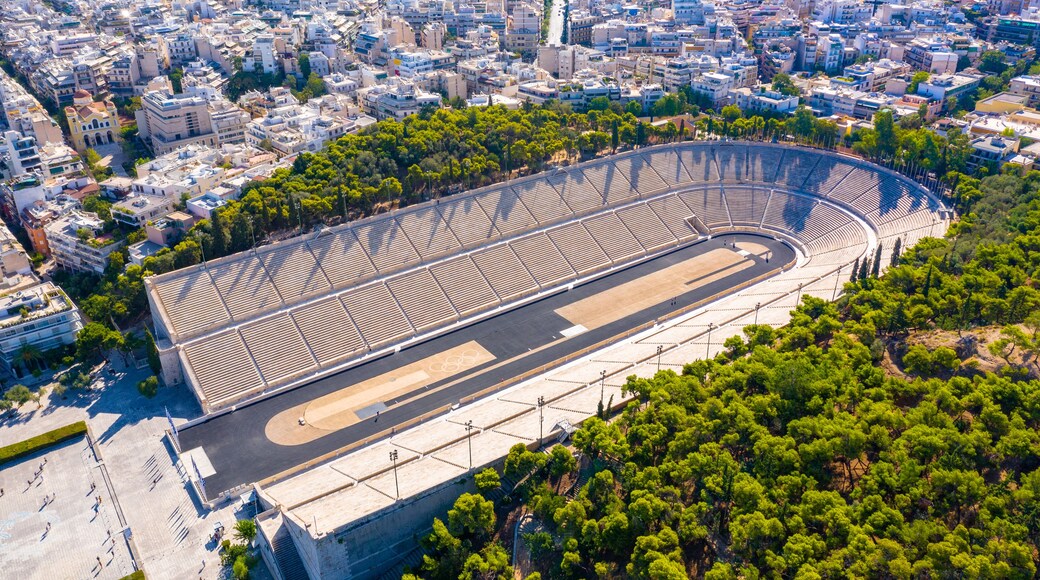 Panathenaic stadium in Athens, Greece (hosted the first modern Olympic Games in 1896), also known as Kalimarmaro