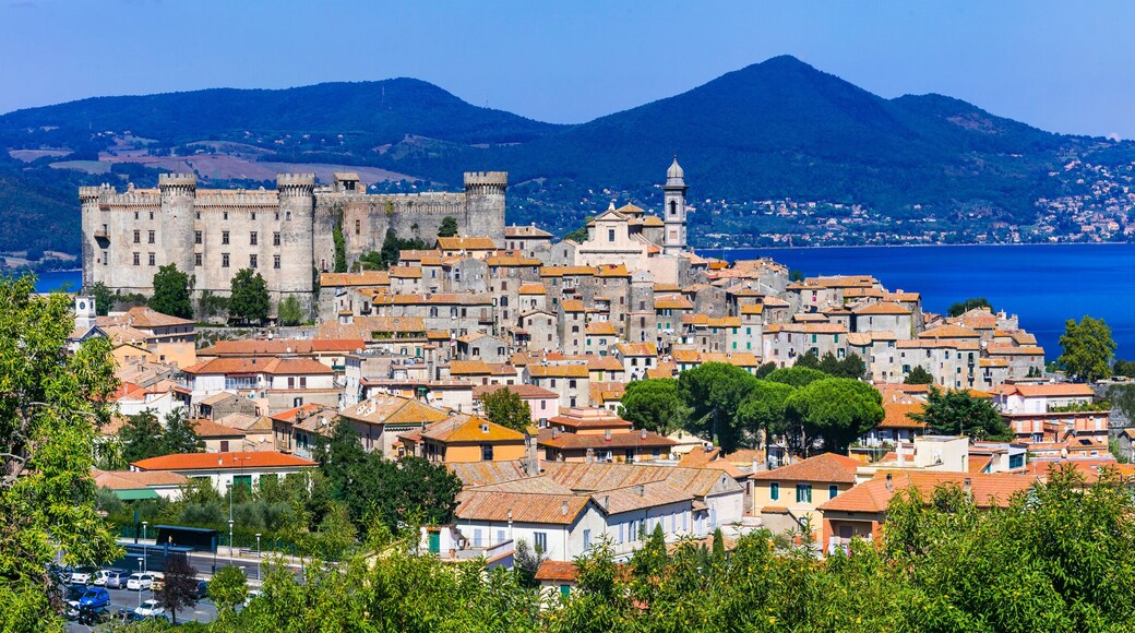 Panoramic view of village and medieval castle in Lago di Bracciano