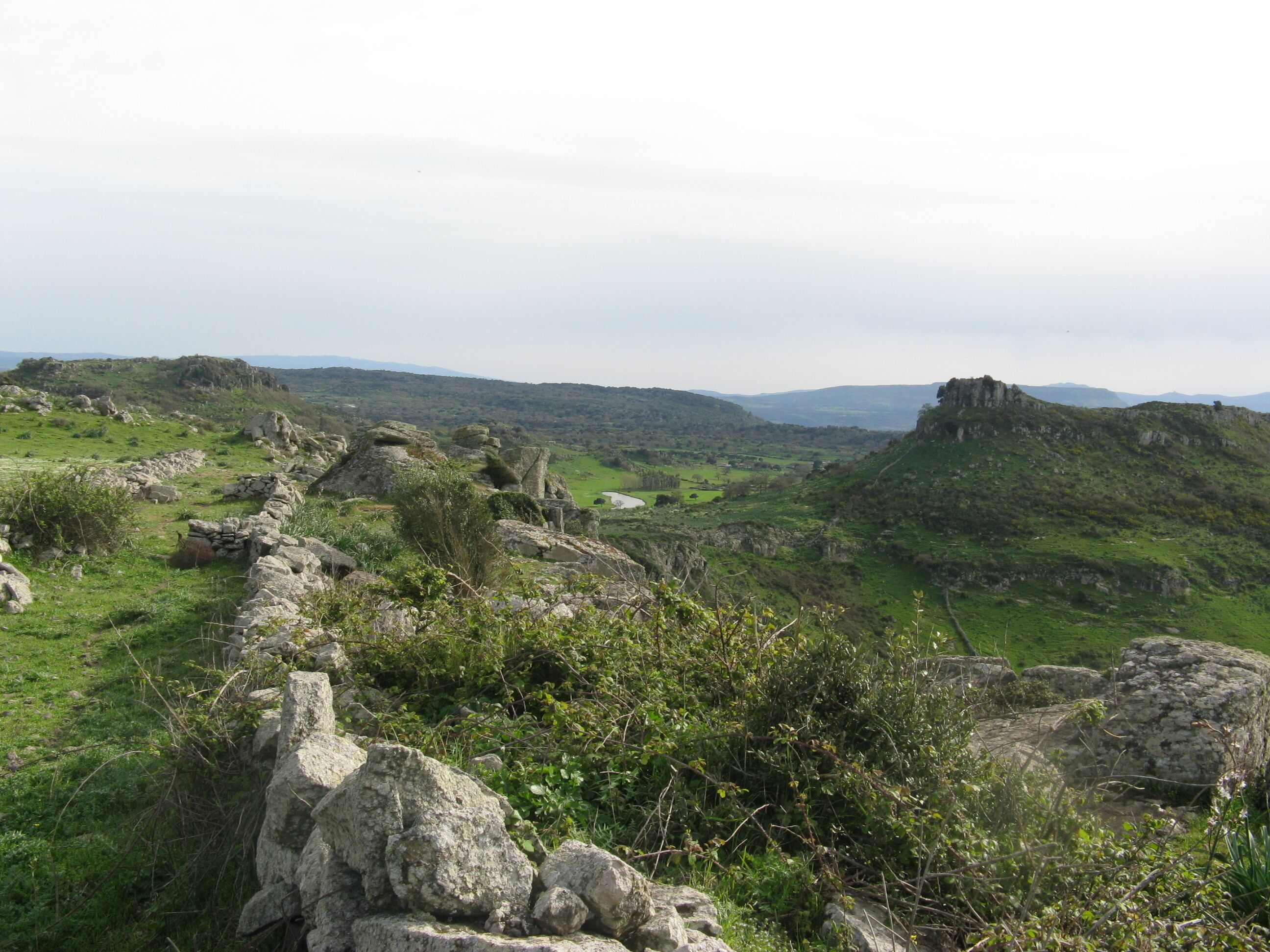 la vecchia strada per monte torru: sfondo laghetto loc. Laccanu - Monte Pedrosu