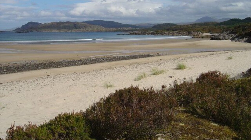 Singing Sands These dunes overlook the sands at Camas an Lighe, known as the Singing Sands. Signs warn of unexploded ordnance from a previous, wartime, use.