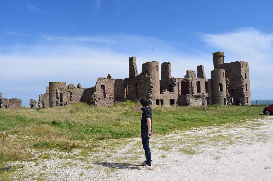 The Beautiful New Slains Castle on the coast of Aberdeenshire