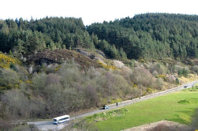 Remains of old mines and spoil heaps