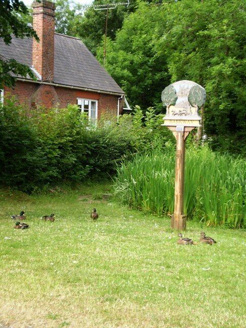 Barkway village sign and pond The village sign and the pond are next to the school giving the children an opportunity to watch the ducks