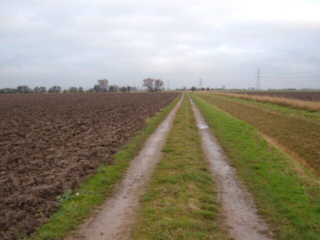 Track near Blacktoft House (Permissive Bridleway), north north west of Blacktoft, East Riding of Yorkshire, England. Viewed east north east.