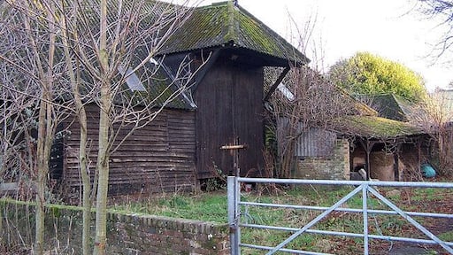 Barn at Chestnut Street Farm Looking pretty much disused, this is a substantial wooden barn with asbestos sheeting roof.