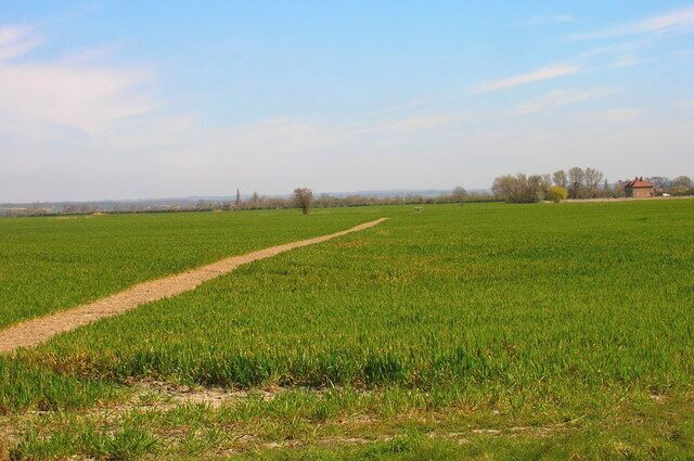 Footpath to Court-at-Wick Court-at-Wick can be seen to the right. The footpath joins up with a number of others to the west.