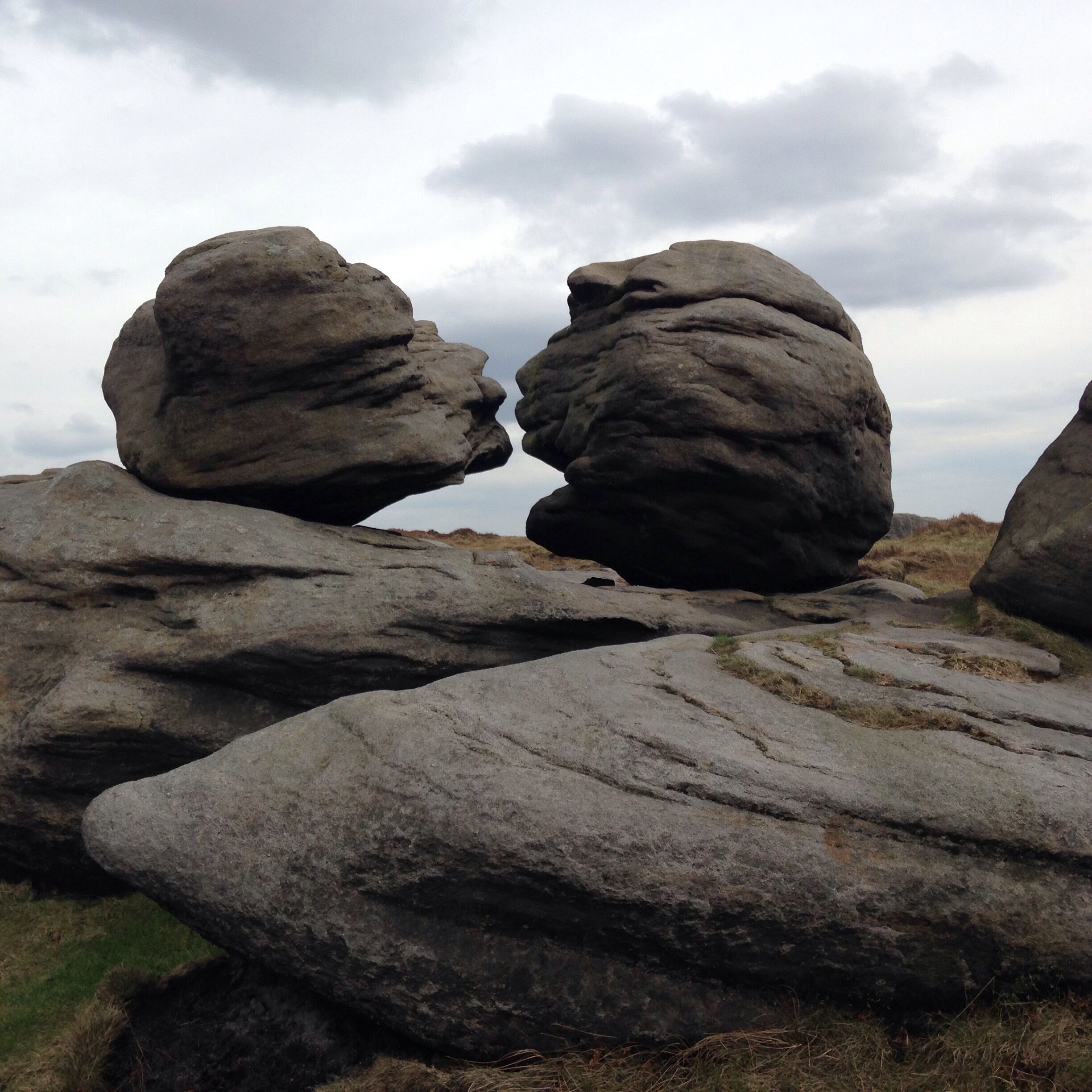 The Wain Stones, Bleaklow, Dark Peak, Derbyshire April 2015 - 'the kissing stones'