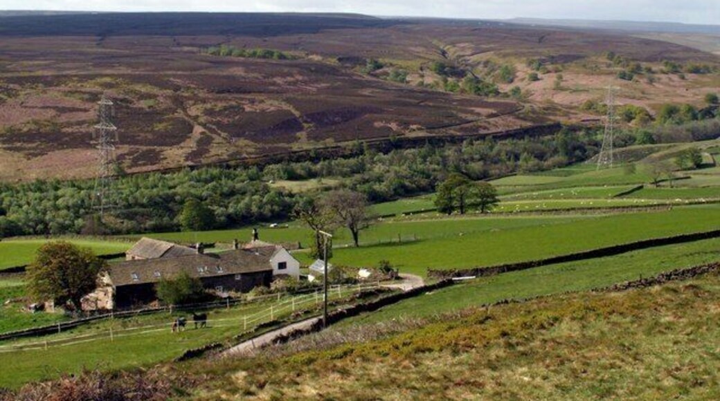 Eltack Farm from Brook Hill Lane Thurlstone Moors is above the centre running tree line.