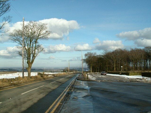 Jagger Lane Looking to Emley Village, pic taken from the front of Emley Moor Mast Station.