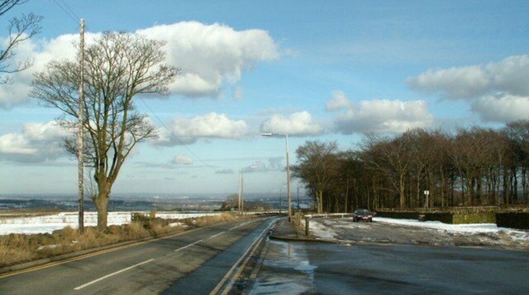 Jagger Lane Looking to Emley Village, pic taken from the front of Emley Moor Mast Station.