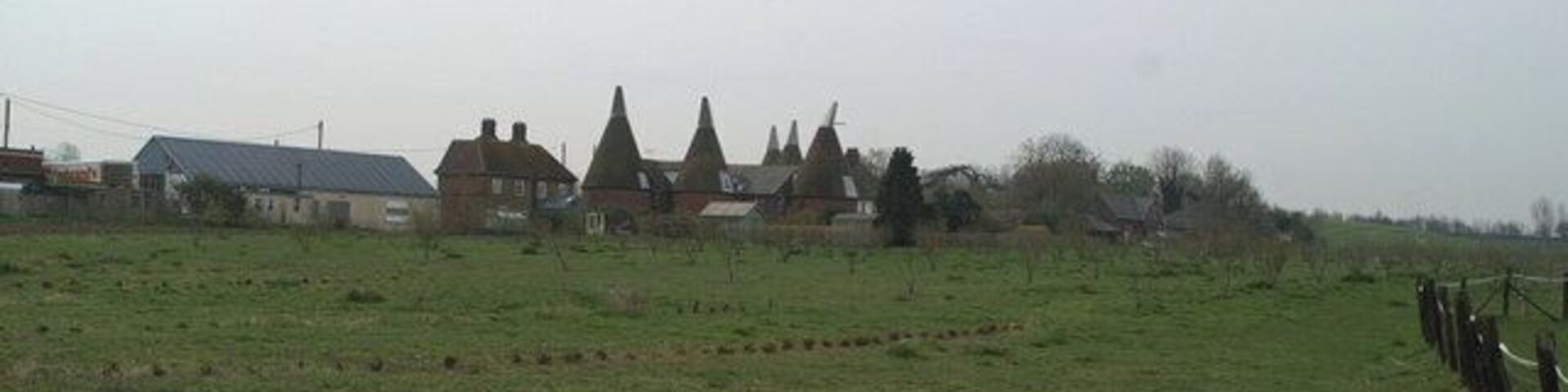 Rear view of oast houses in Goodnestone